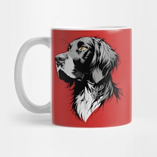 Stunning and Cool German Longhaired Pointer Monochrome and Gold Portrait for Father's Day Mug